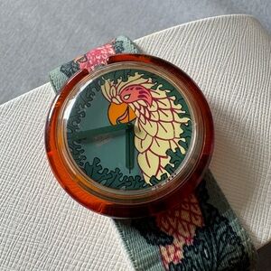 Swatch PopSwatch Golden Cage PWK186 1993 Vintage 90s Quartz Wristwatch Watch